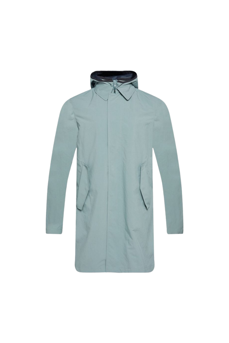 Hooded Technical Coat — Green