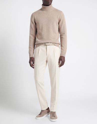 Man Turtleneck Beige Size L Wool