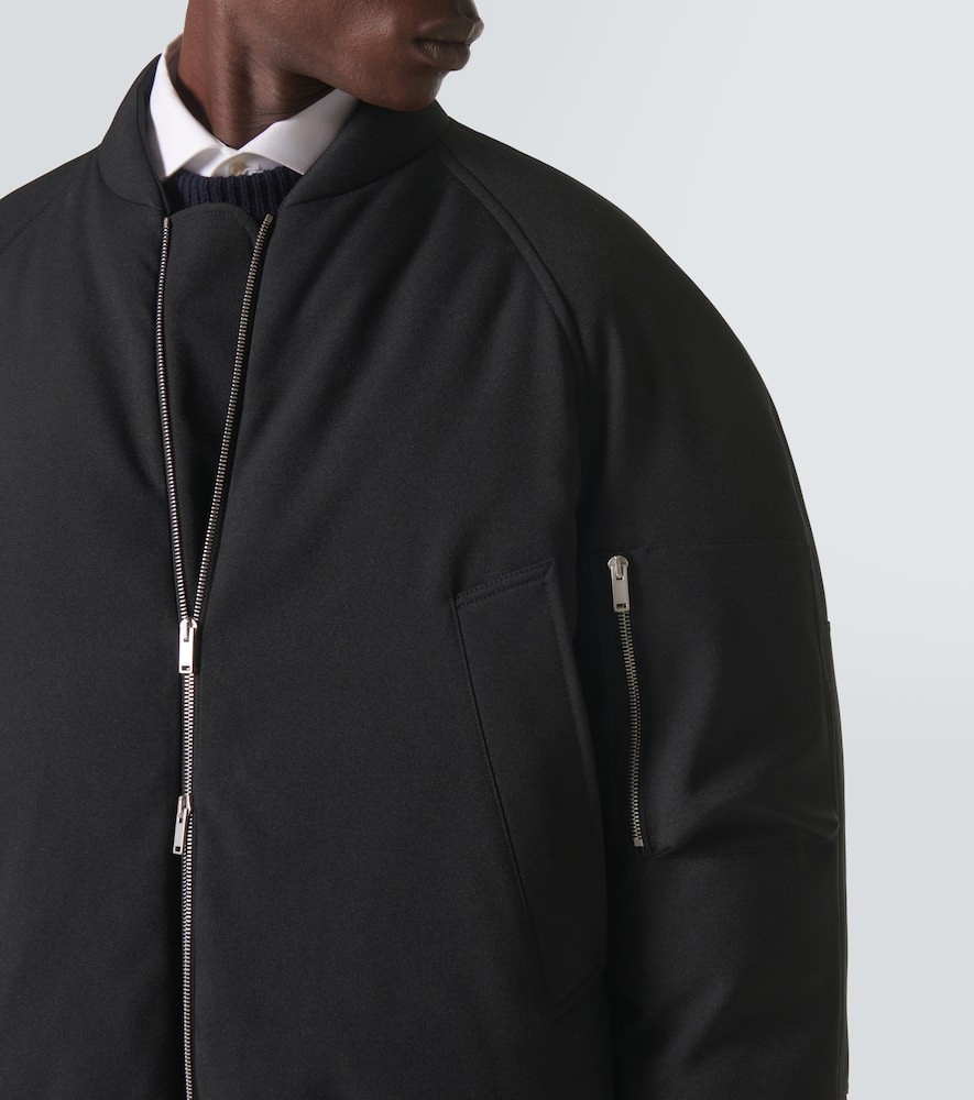 Oversized gabardine down jacket