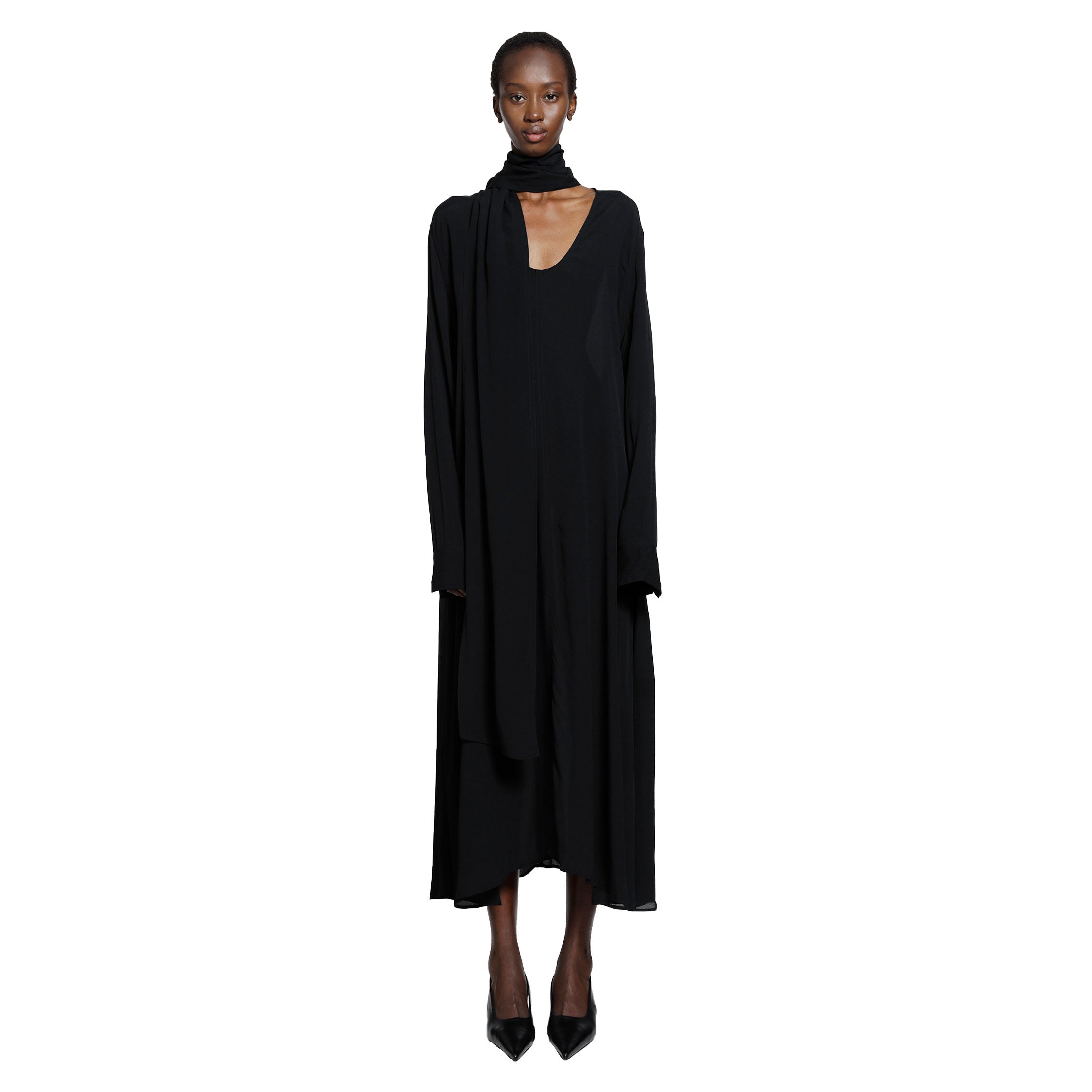 Rounded Neckline Dress