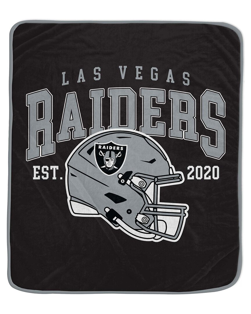 Las Vegas Raiders Nfl Team Vintage Helmet Fleece Throw