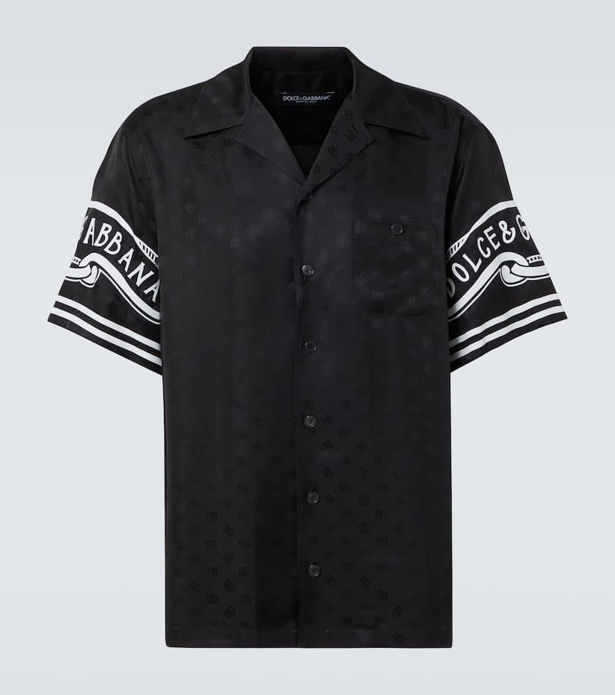 Printed silk twill shirt