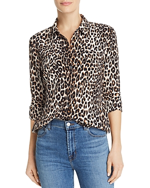 Slim Signature Leopard Printed Silk Shirt