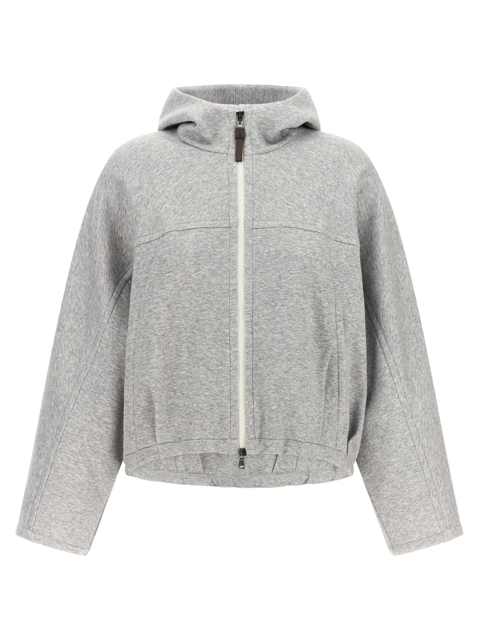 Cotton-Cashmere Blend Hoodie — Gray