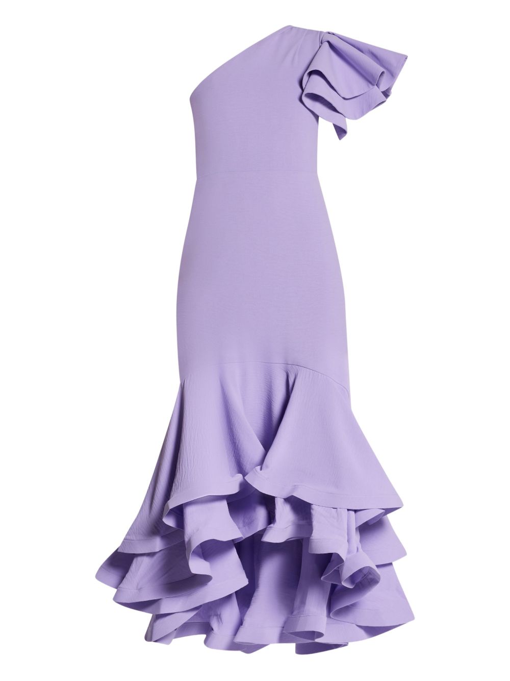 One-shoulder ruffled maxi dress - Purple