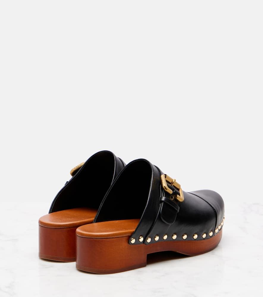 Chloé Jeannette embellished leather clogs