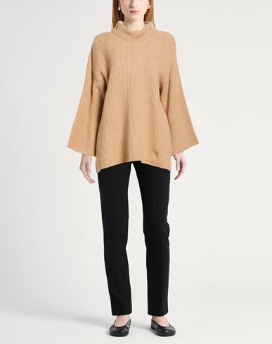 Woman Turtleneck Camel Size 2 Merino Wool