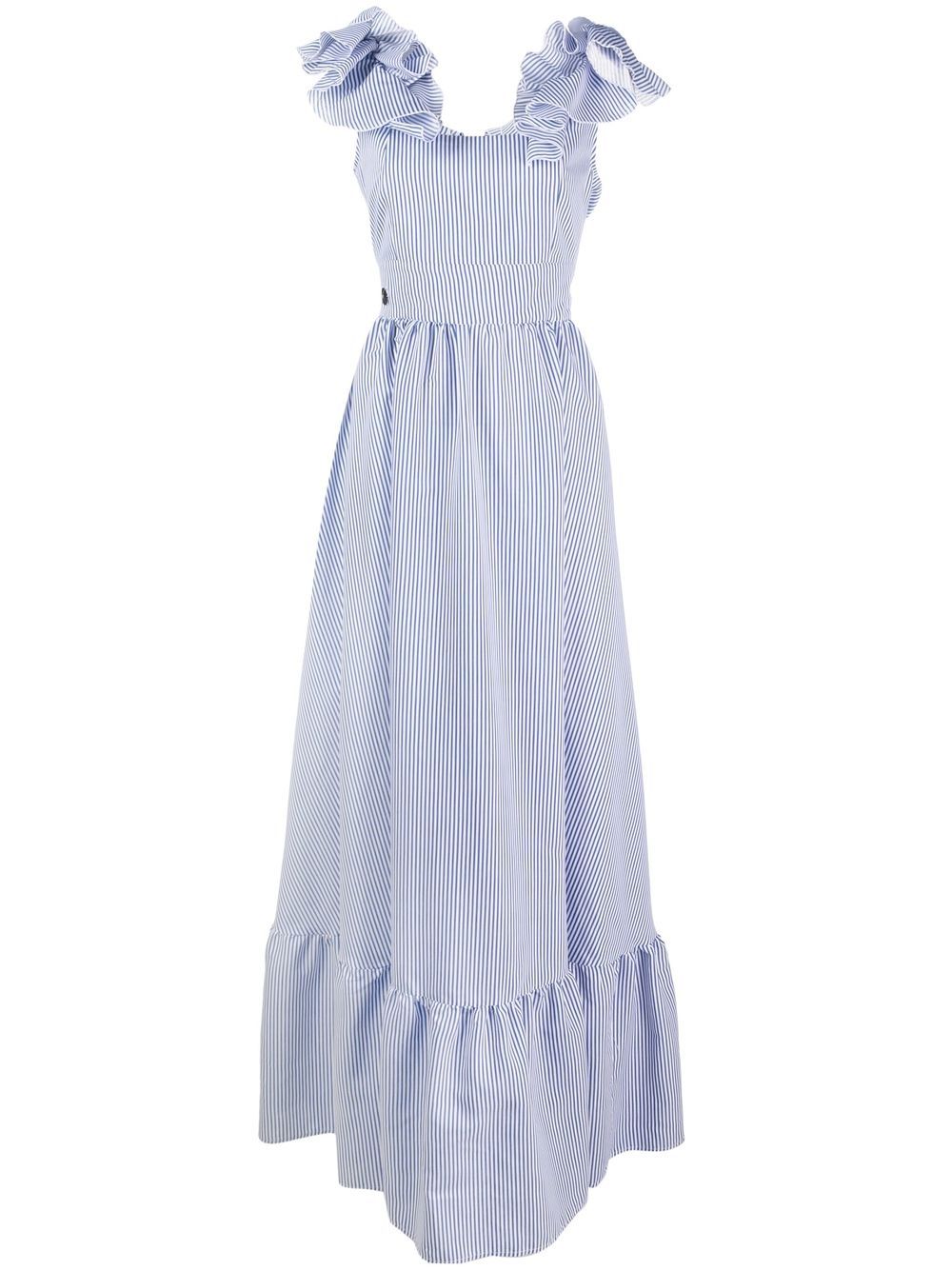 Ruffle detail maxi dress - 07 LIGHT BLUE
