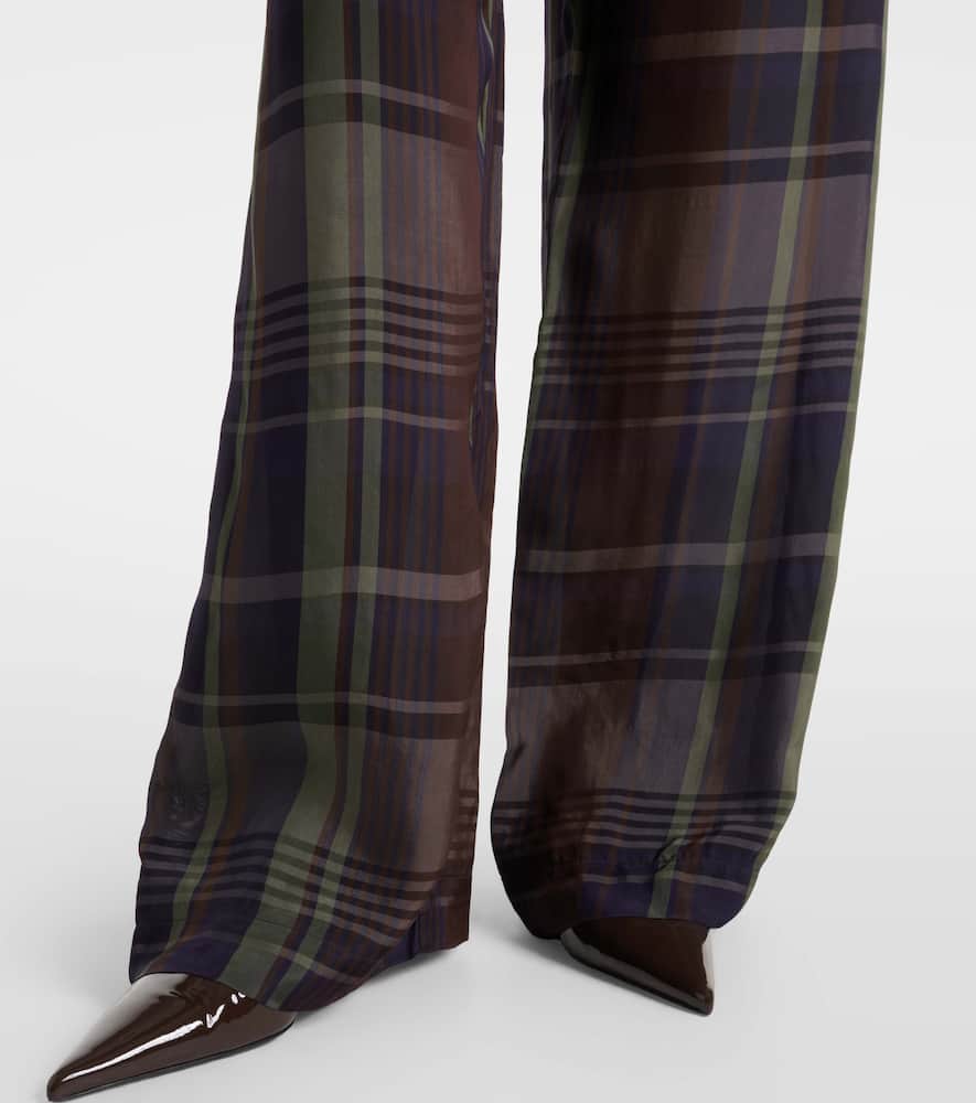 Baxter checked wide-leg pants