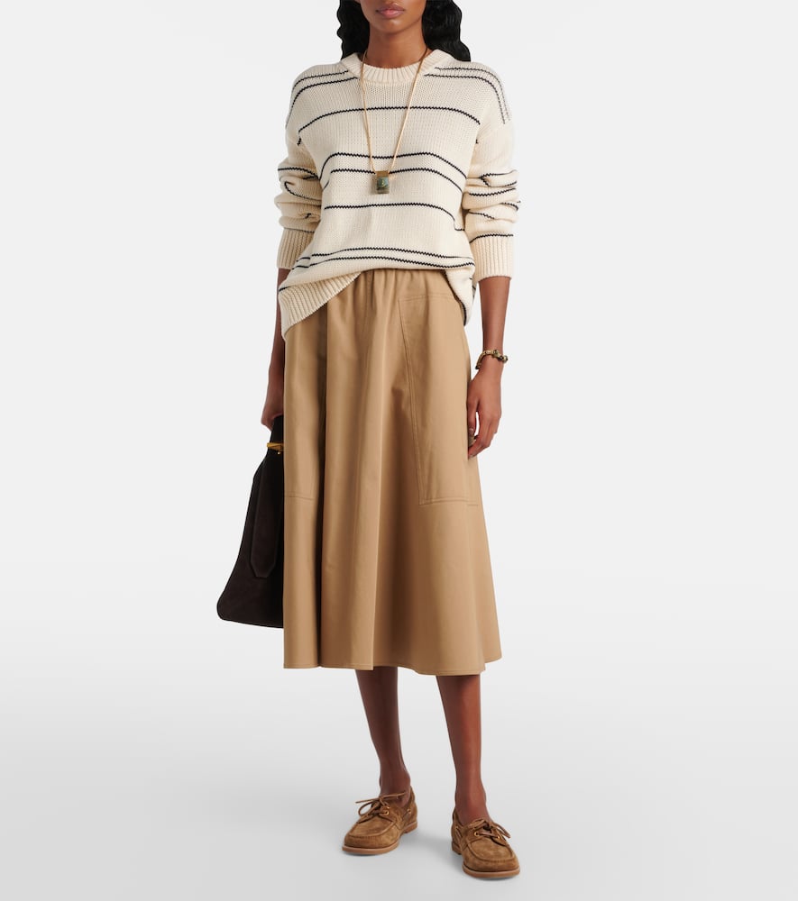 Striped wool-blend sweater