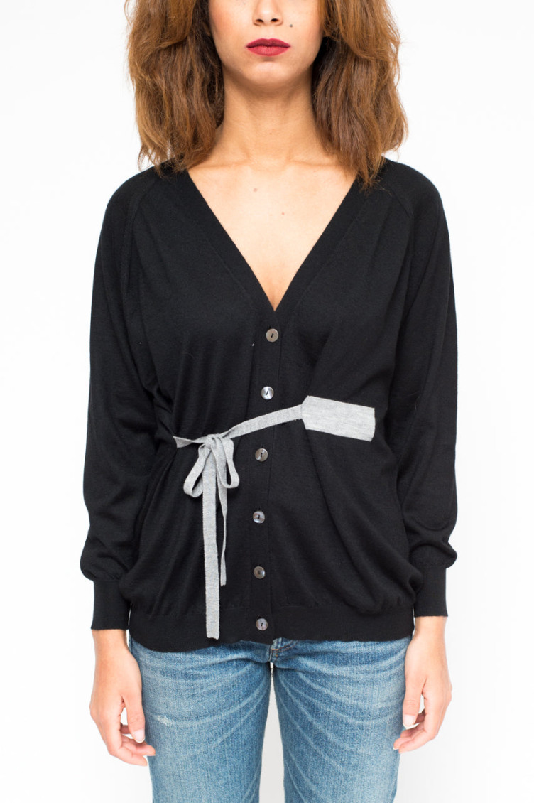 Black V-Neck Cardigan