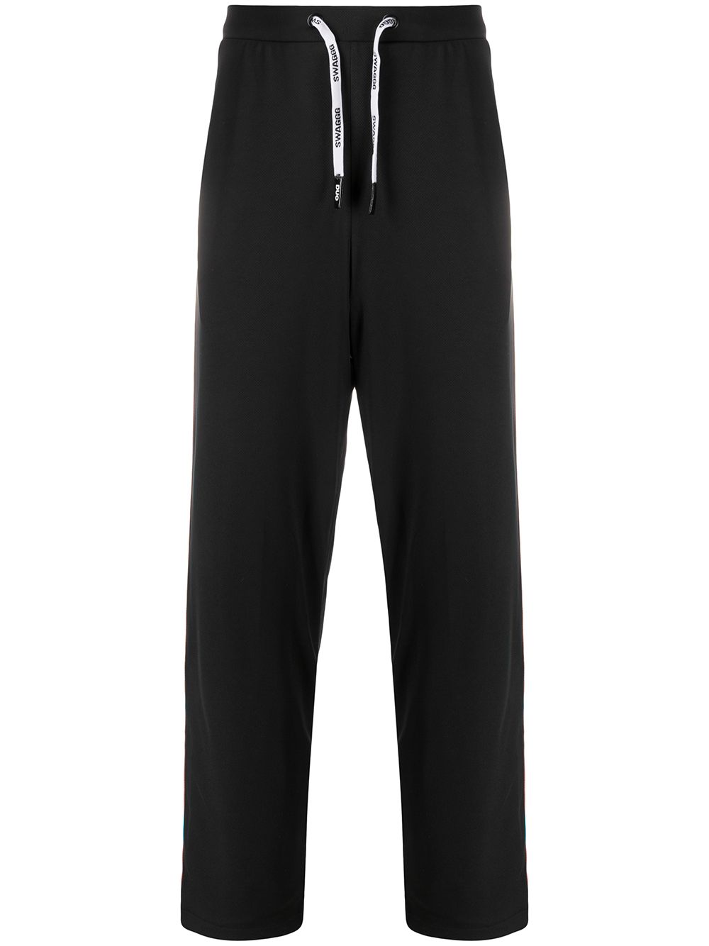 Stripe detail long jogging pants - Black