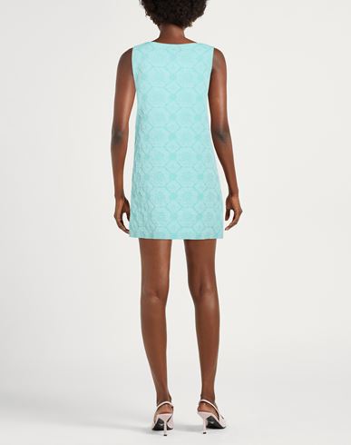 Woman Mini dress Turquoise Size 10 Cotton, Polyamide