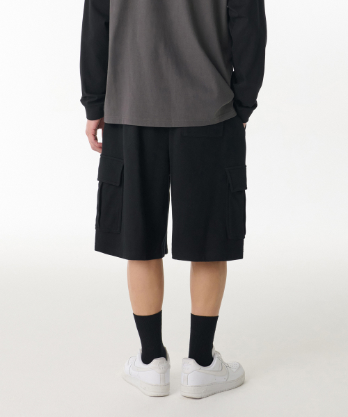 One Pleat Cargo Bermuda Sweat Pants