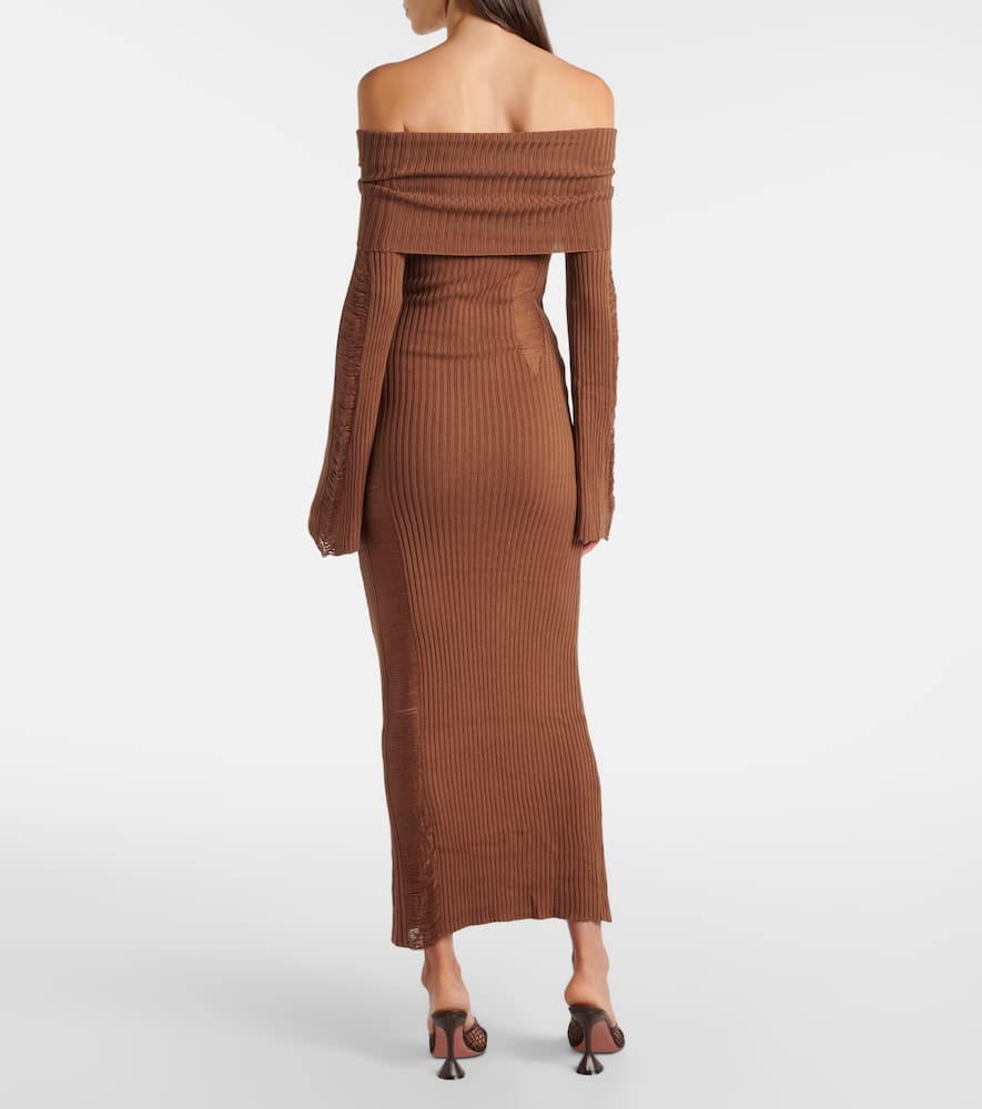 Aya Muse Danica ribbed-knit silk-blend midi dress