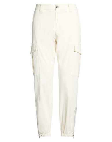Man Pants Off white Size 33 Linen, Cotton, Elastane