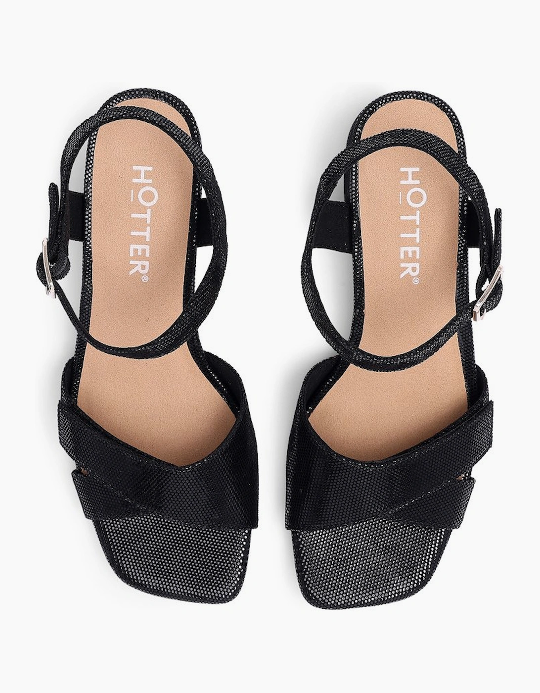 Hotter Women's Riviera Womens Block Heel Sandals - Black