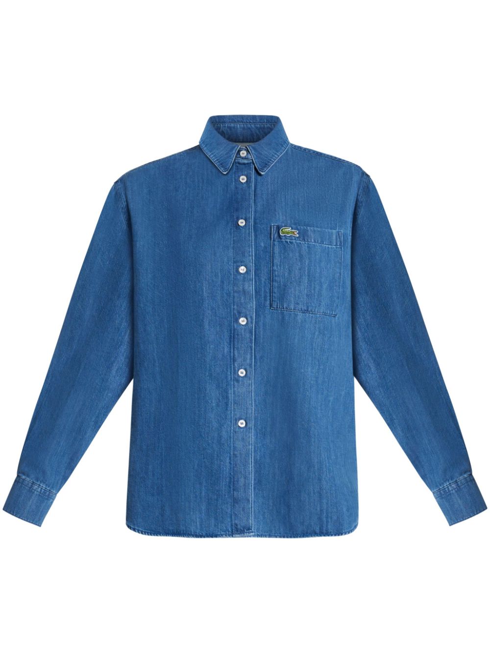 Logo-print denim shirt - Blue