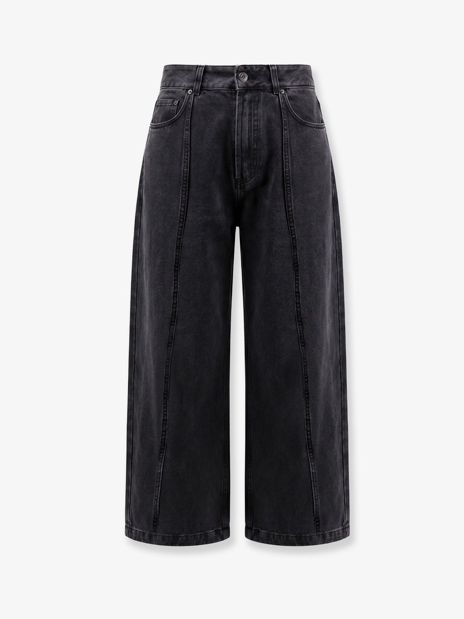 Balloon-fit Black Denim Jeans — Black