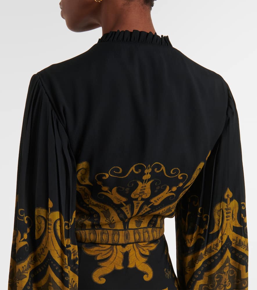 Printed crêpe jersey gown