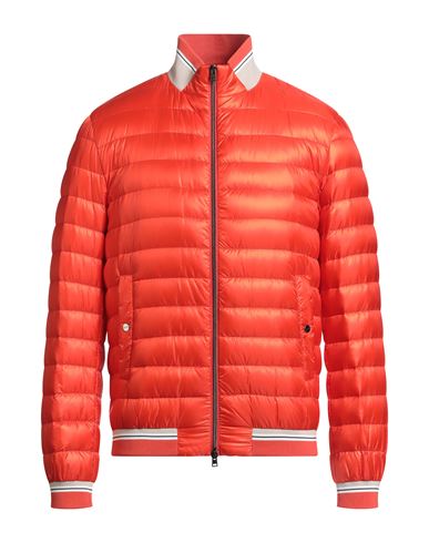 Man Puffer Tomato red Size 46 Polyamide