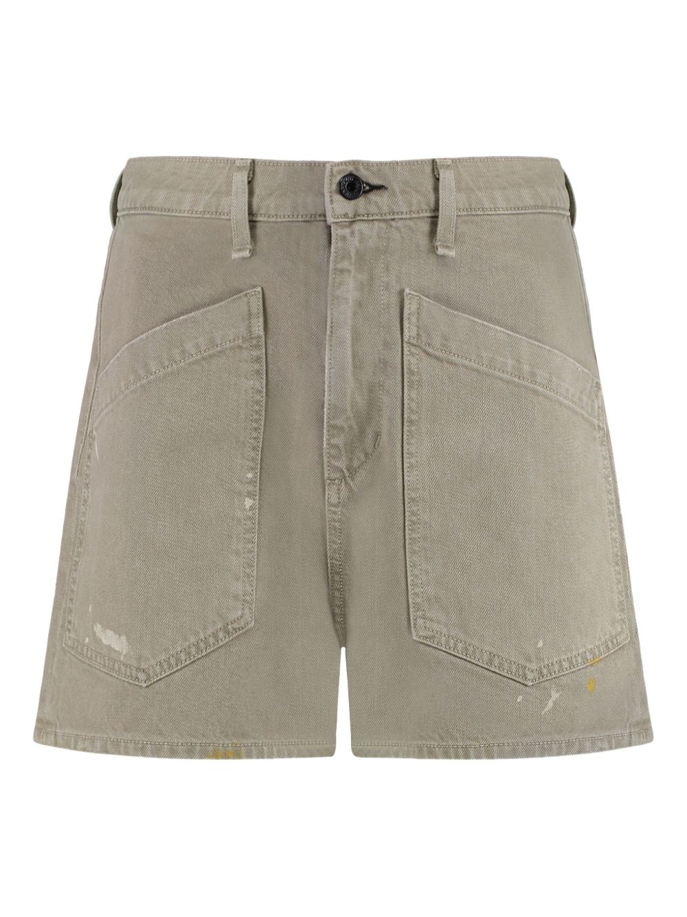 Cotton denim shorts - Green