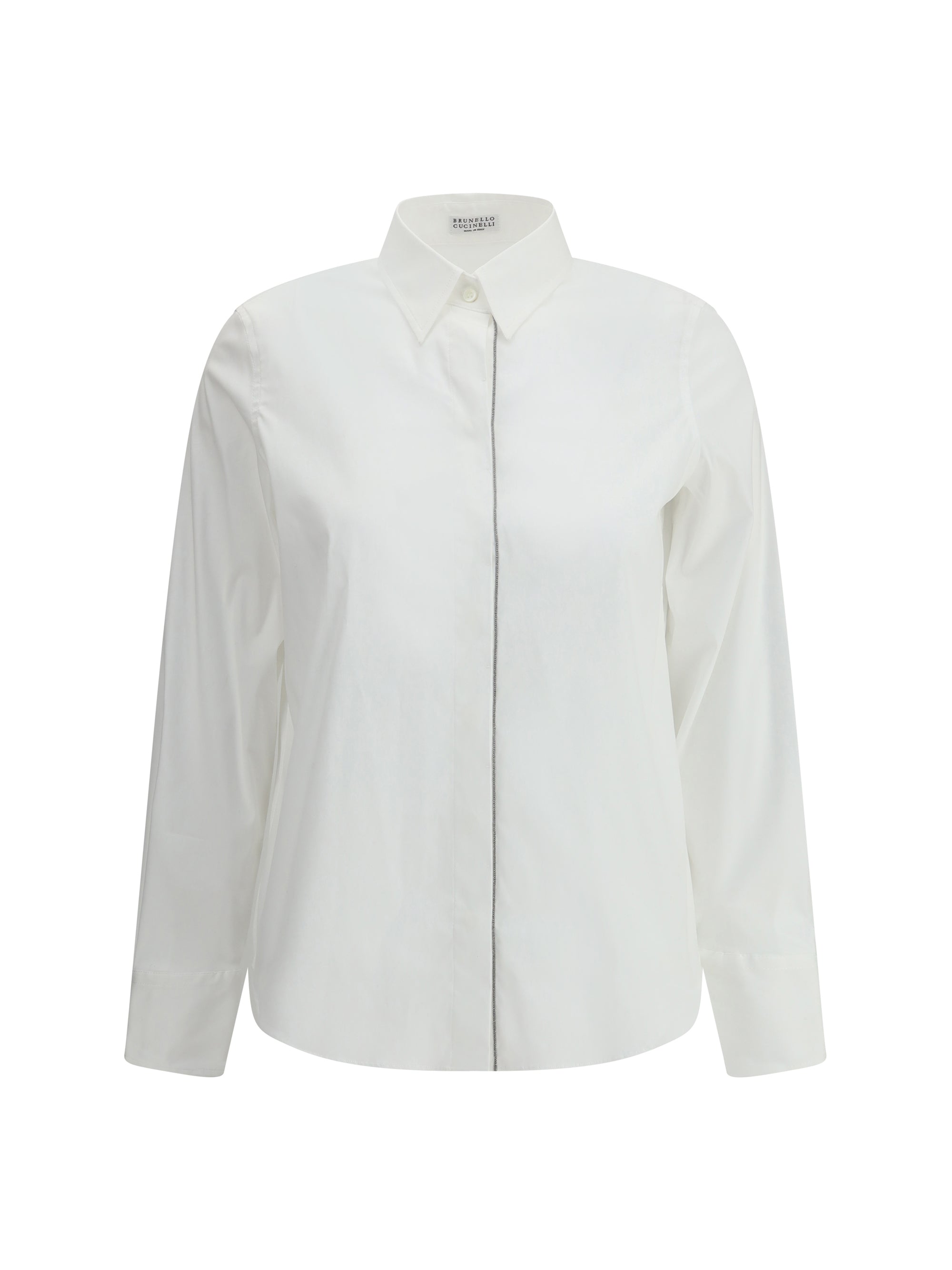 Jewel-Embellished Cotton Shirt — White