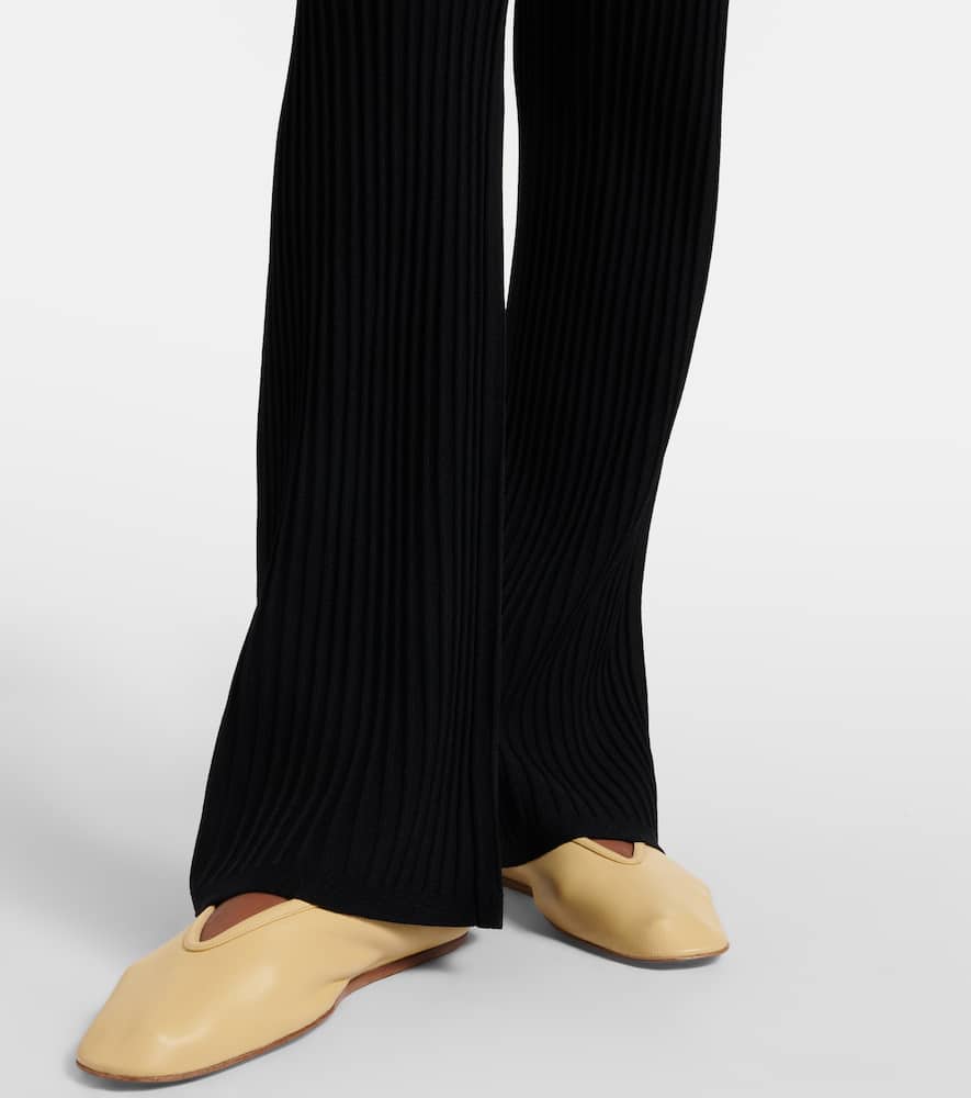 Bello ribbed-knit flared pants