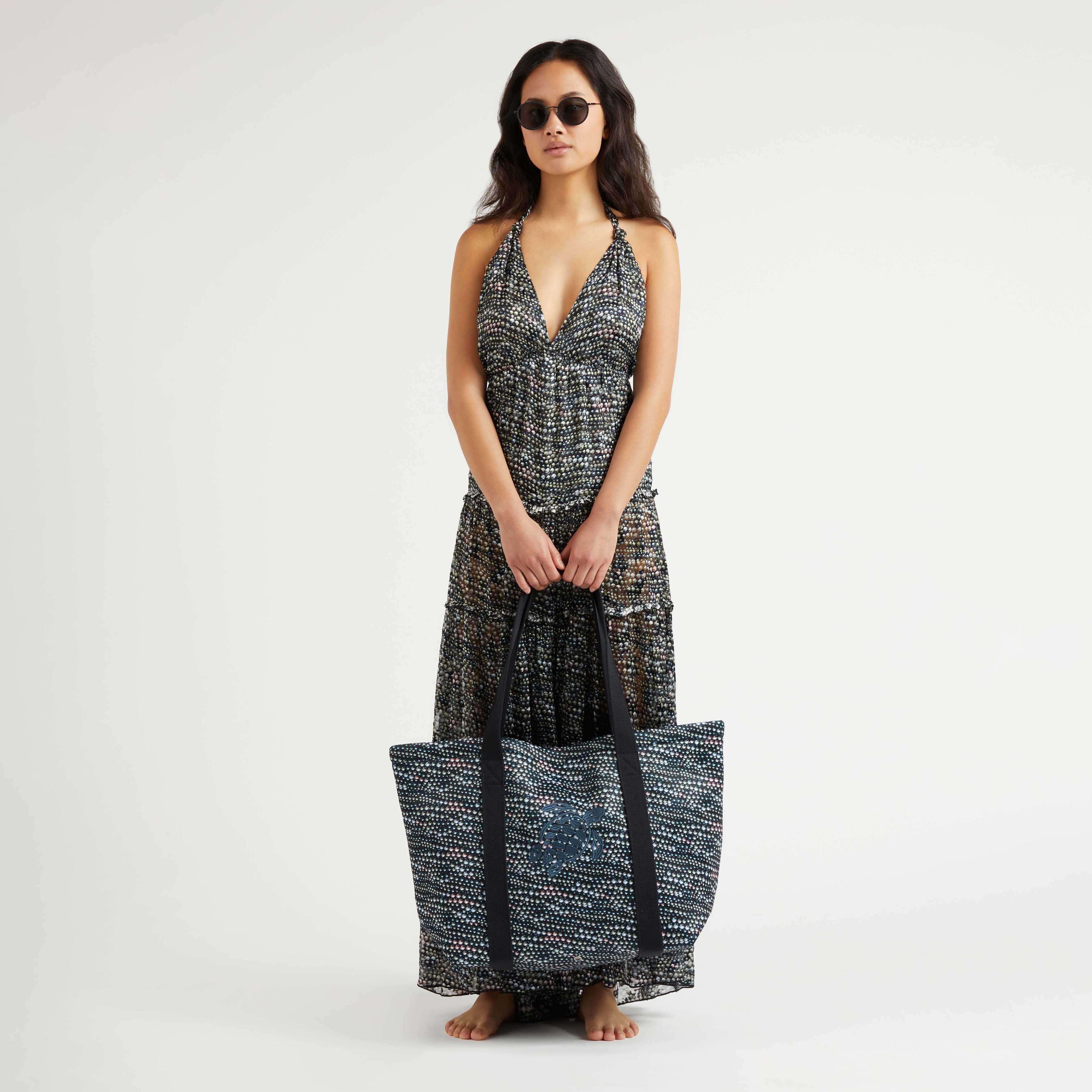Women Silk And Viscose Long Backless Dress Pearl - Dress - Luna - Black
