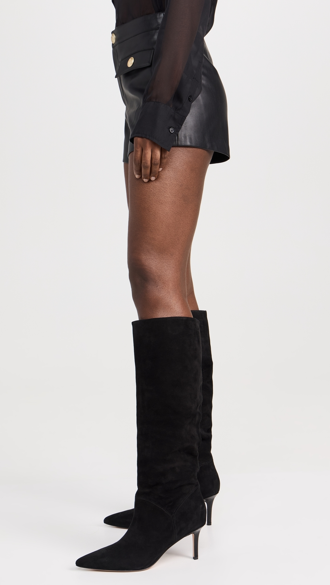 Dionne Faux Leather Shorts Black