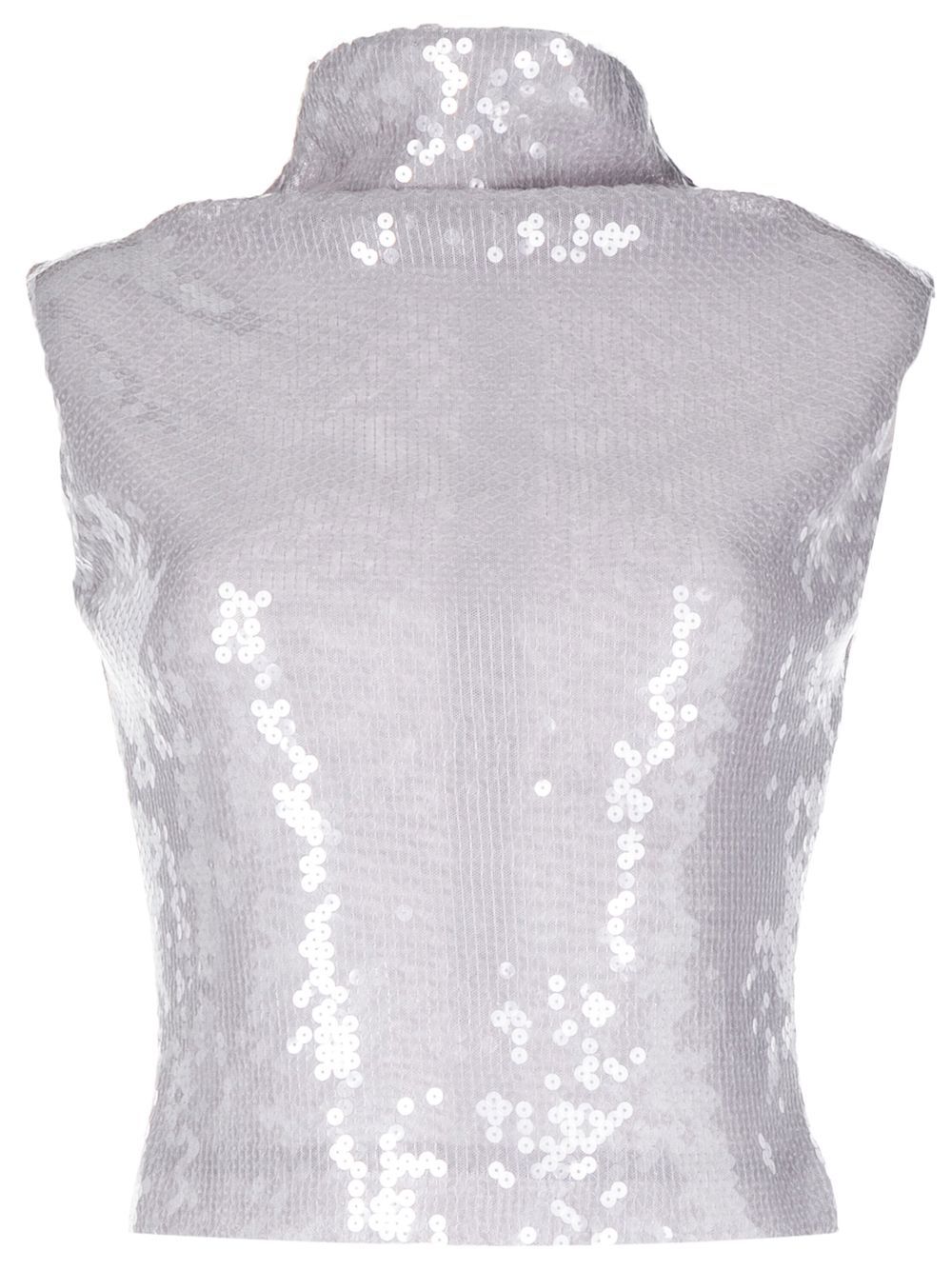 Luna sequin-embellished top - Purple