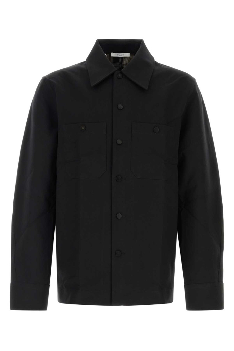 Black Cotton Couture Seam Shirt Exterior: Camicie - Men