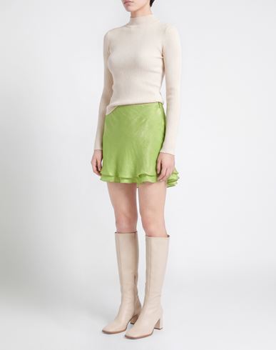Woman Mini skirt Lime green Size L Polyester