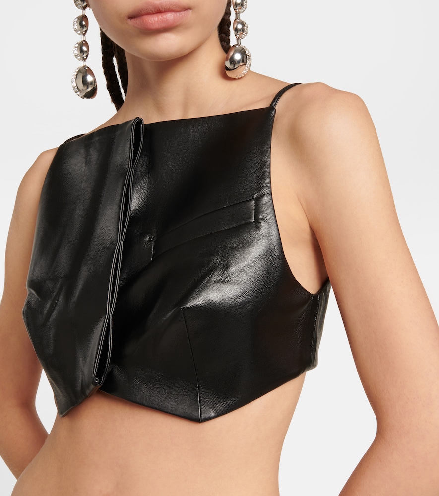 Elfi faux leather crop top
