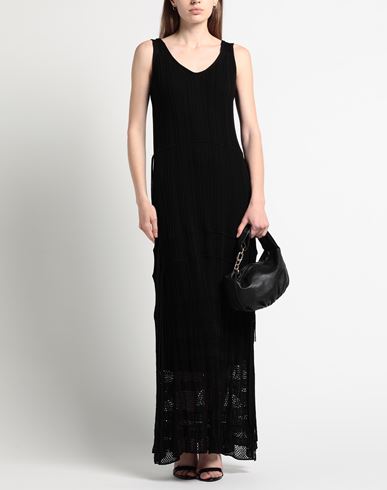 Maison Flâneur Woman Maxi dress Black Size 4 Cotton, Viscose