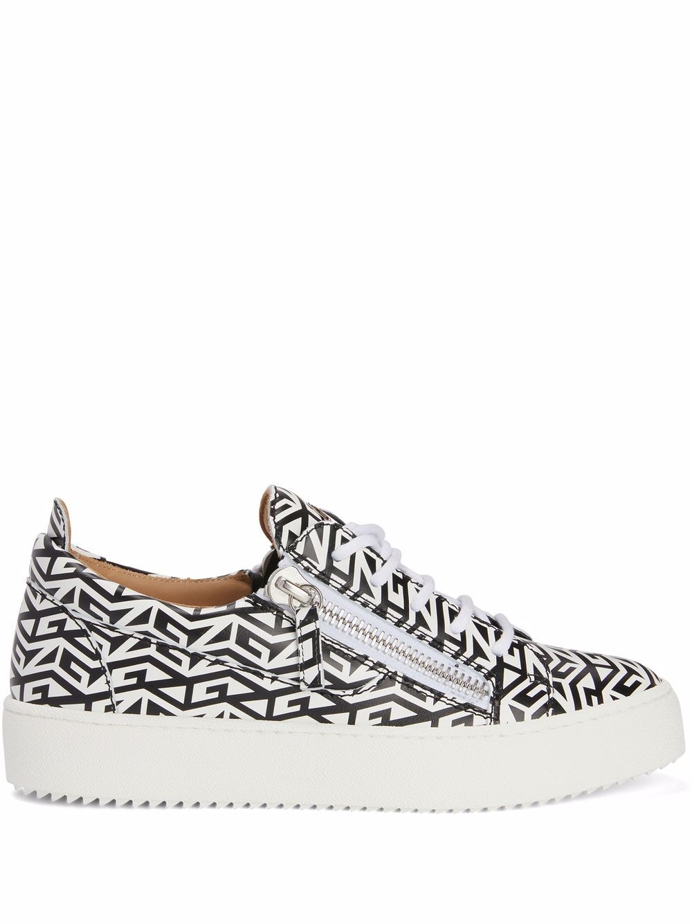 Gail monogram low-top sneakers - White