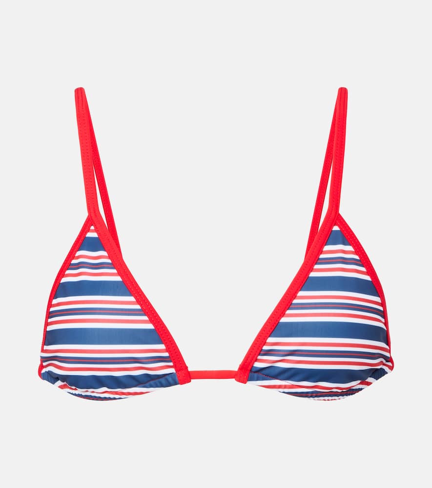 Via striped bikini top