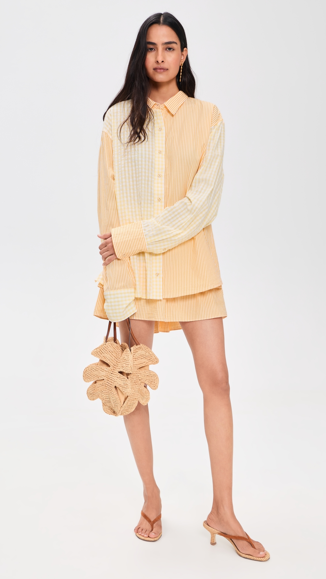 Classic Button Down Shirt Daffodil Combo Stripe One Size
