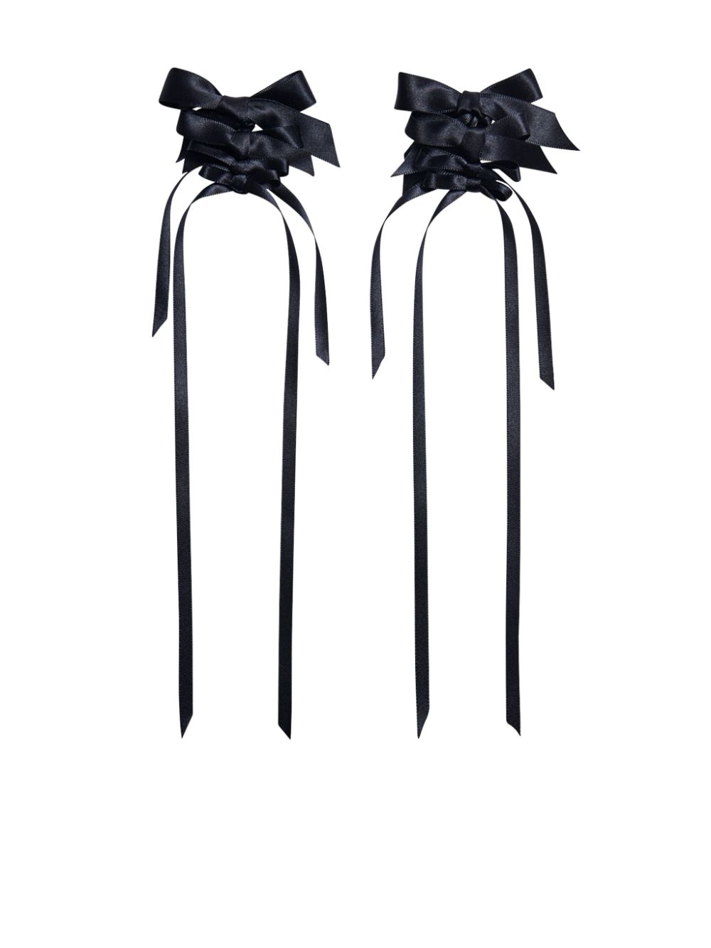 Multi-bow drip earrings - Black