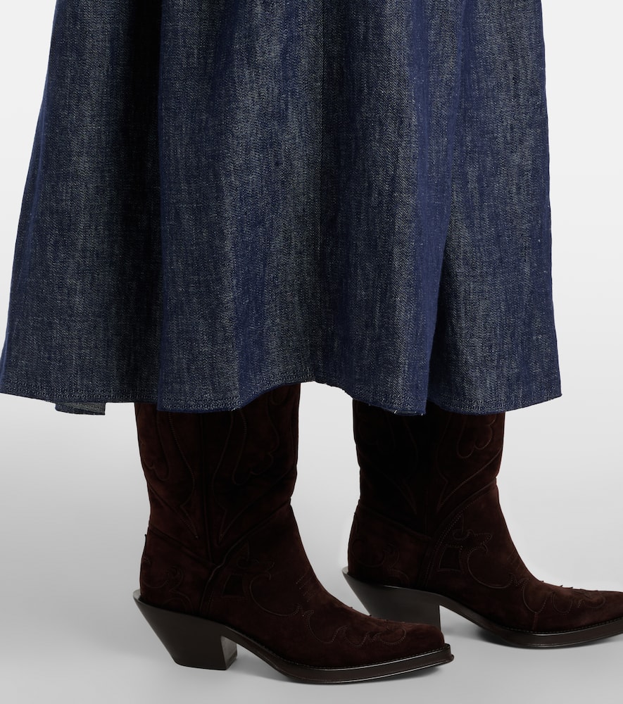 Eloran linen midi skirt