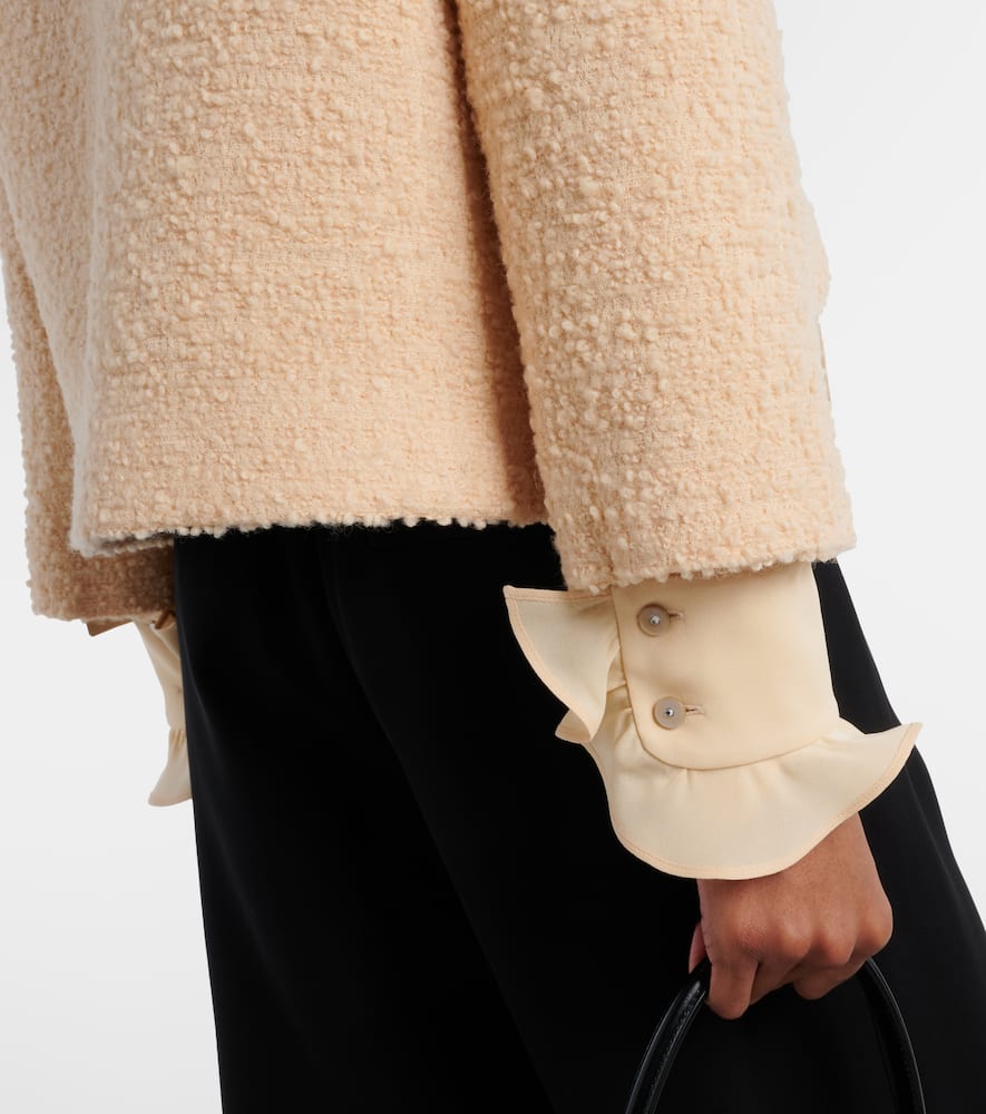 Embellished wool-blend tweed jacket
