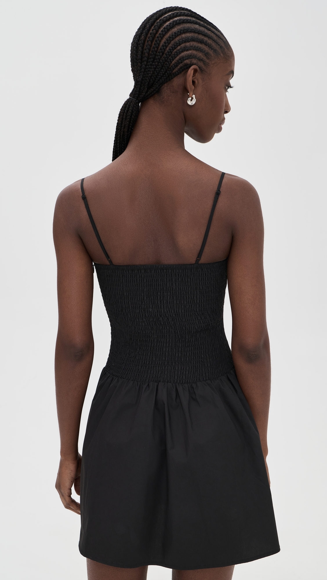 Poplin Smocking Dress Black