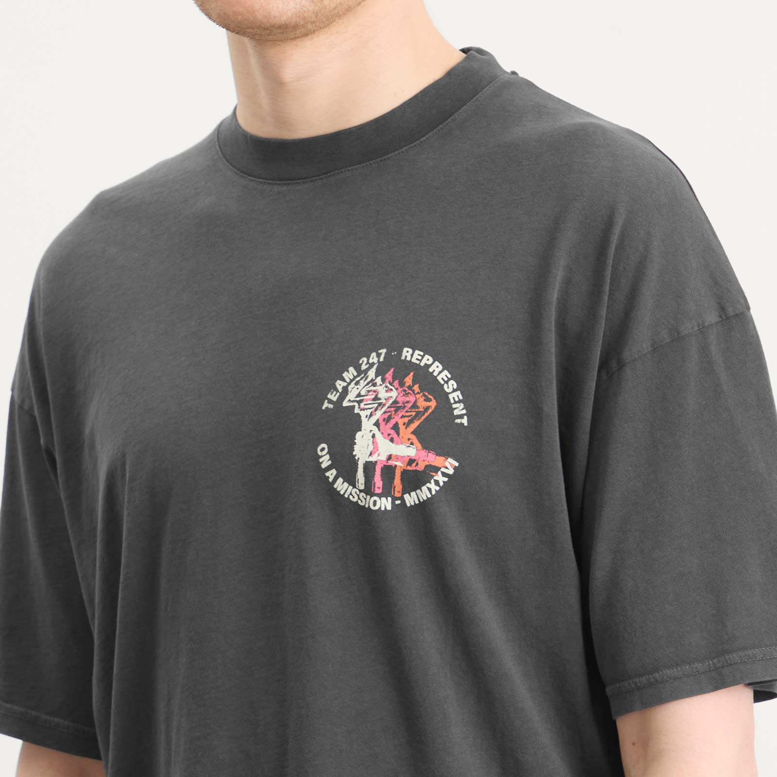 Men's Torch Crop T-Shirt Washed Black