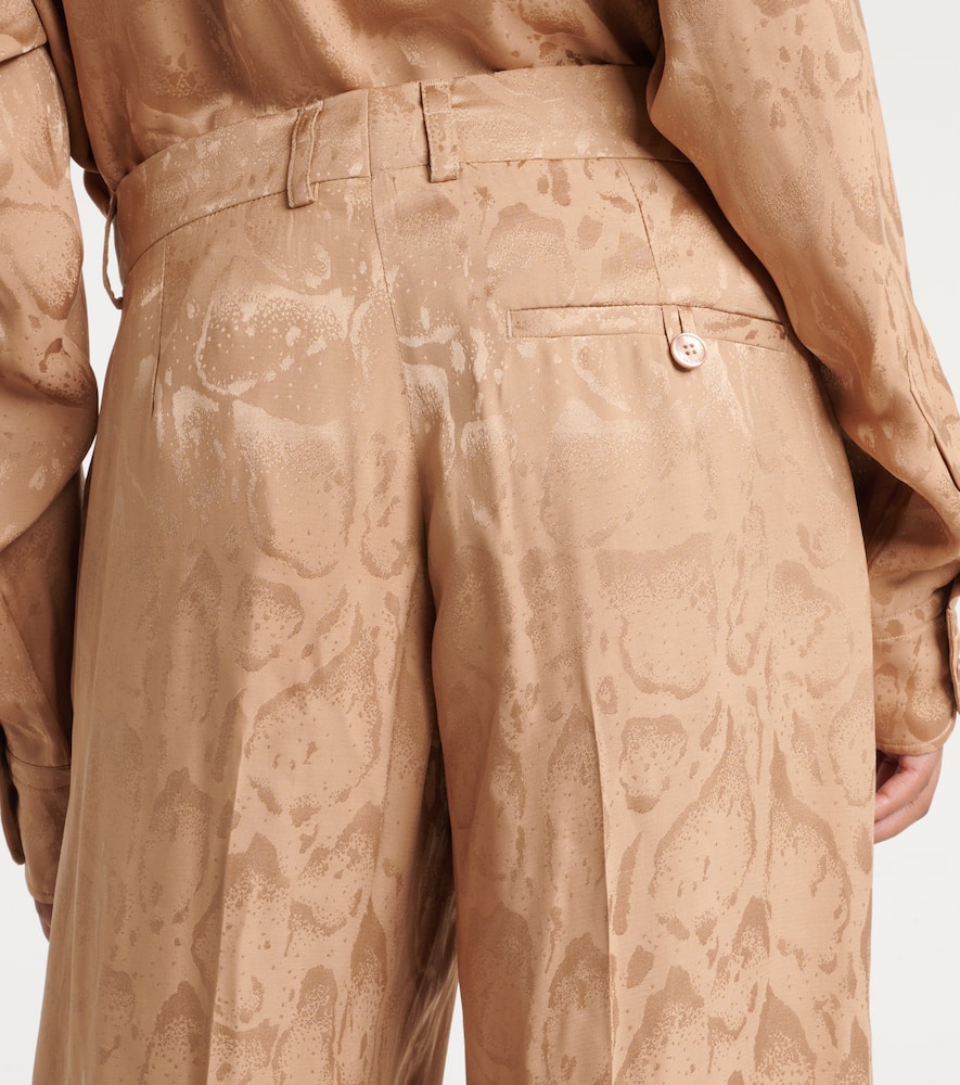Silk-blend wide-leg pants