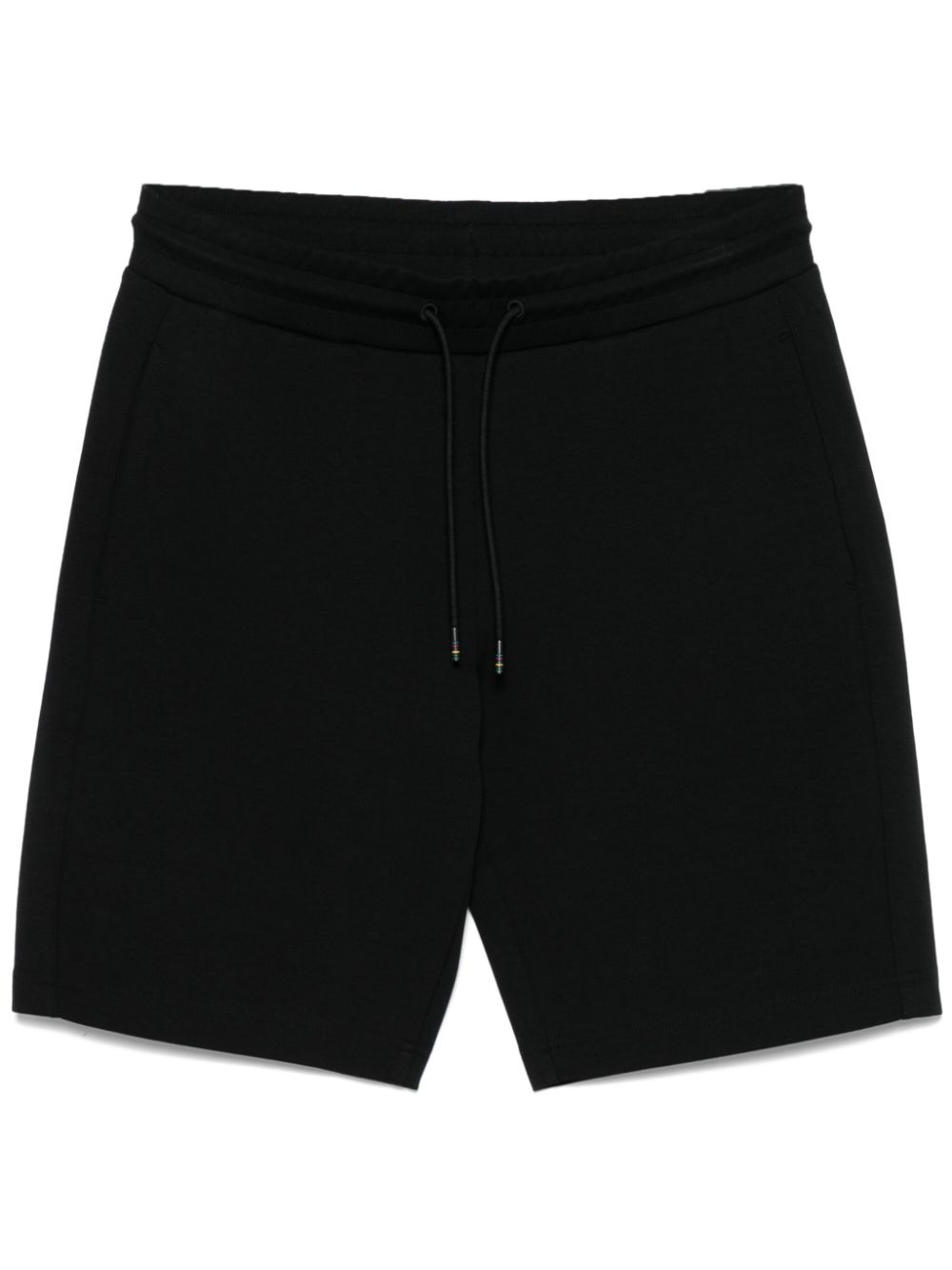 Drawstring-waist track shorts - Black
