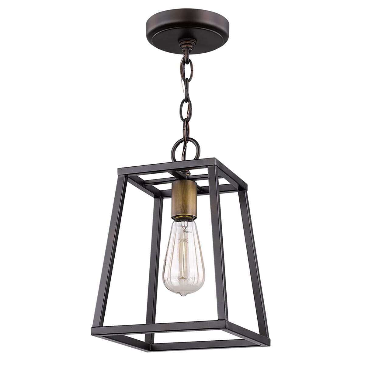 Oil Rubbed Bronze One Light Pendant from the Tiberton Collection