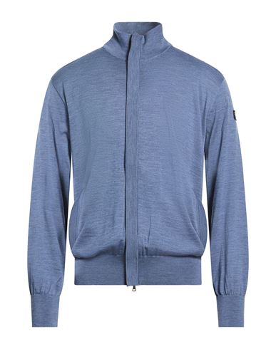 Man Cardigan Slate blue Size XL Virgin Wool, Lambskin