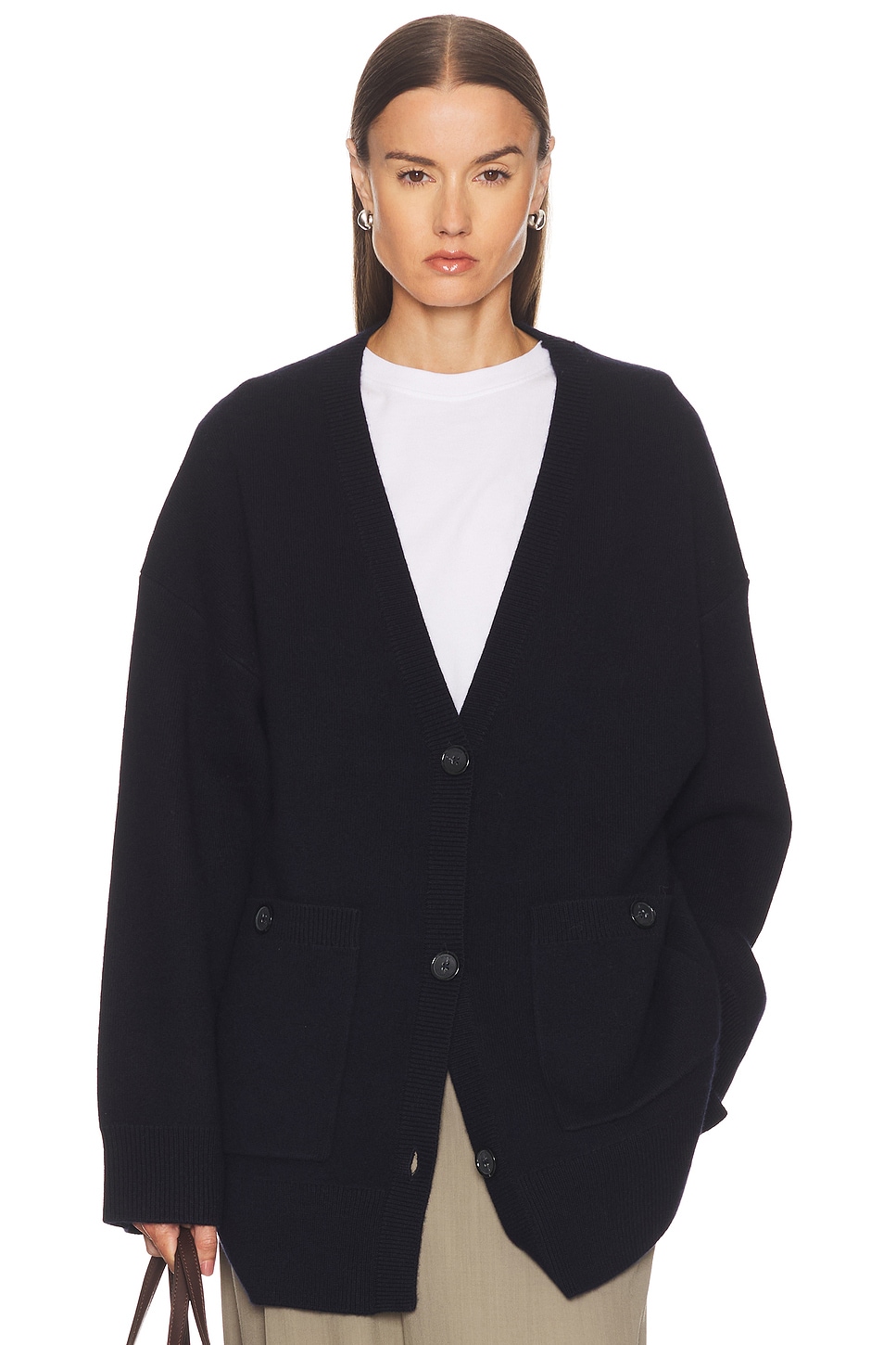 Toteme Longline Cardigan in Navy - Navy. S also in L
