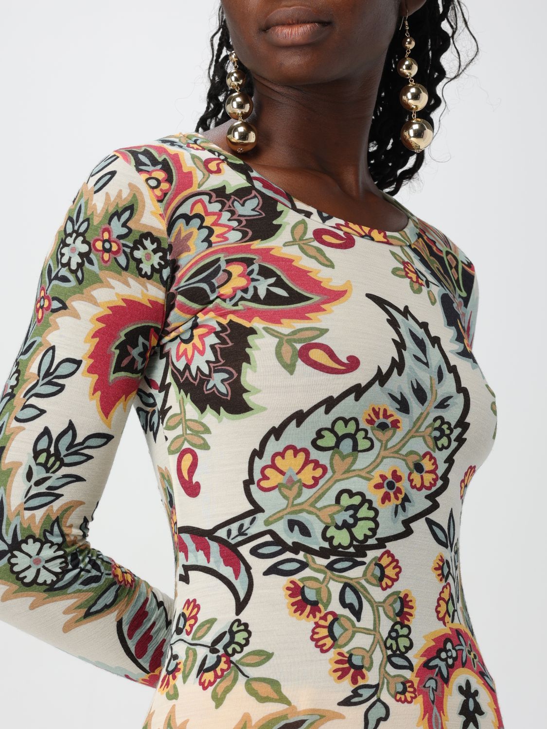 Paisley print shirt dress - Neutrals