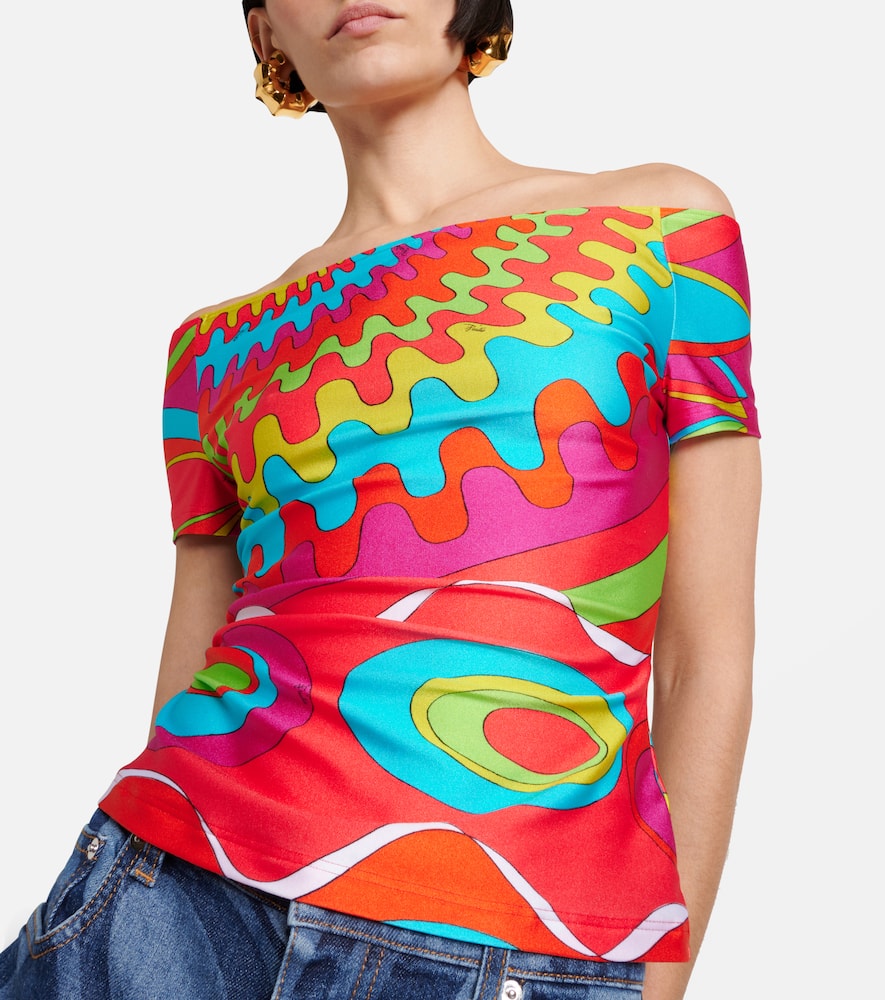 Printed off-shoulder top
